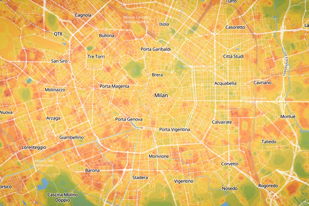 La mappa delle isole di calore (e fresco) di Milano