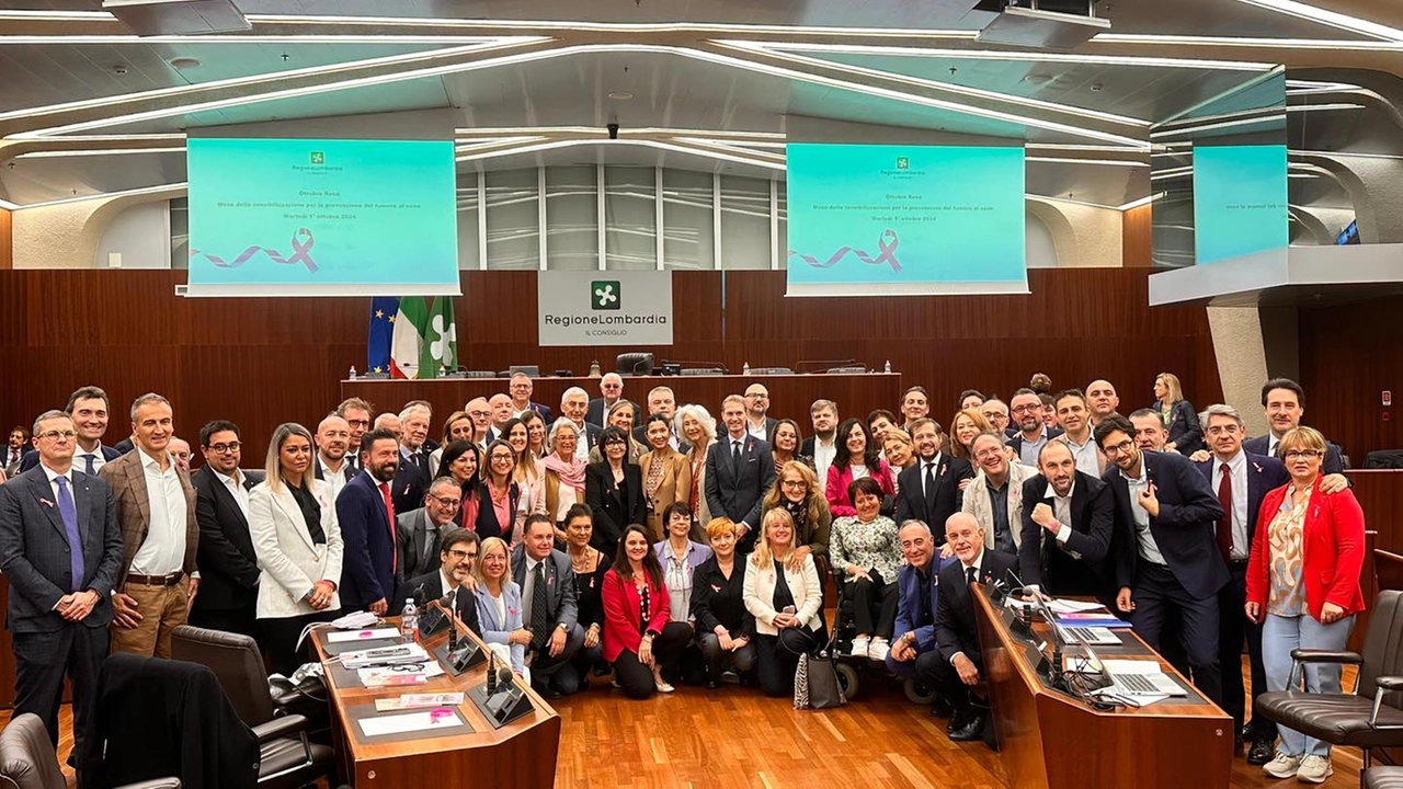 Ottobre 'rosa' in Regione Lombardia (Foto facebook Massimo Vizzardi) Ottobre 'rosa' in Regione Lombardia (Foto facebook Massimo Vizzardi)
