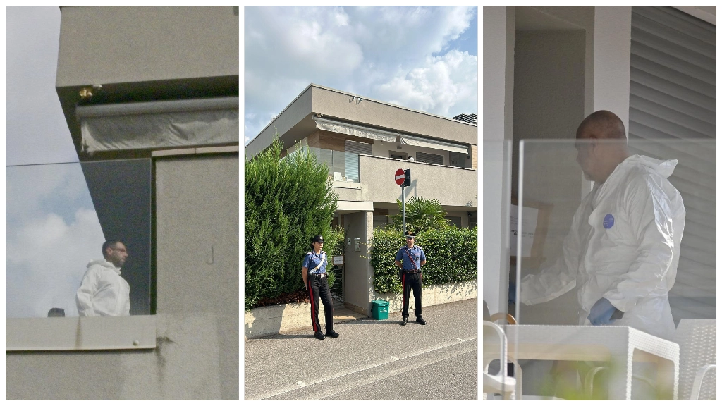 Il sopralluogo nell'abitazione di via Castegnate: Sergio Ruocco con i carabinieri nella casa dove abitava con la compagna Il sopralluogo nell'abitazione di via Castegnate: Sergio Ruocco con i carabinieri nella casa dove abitava con la compagna