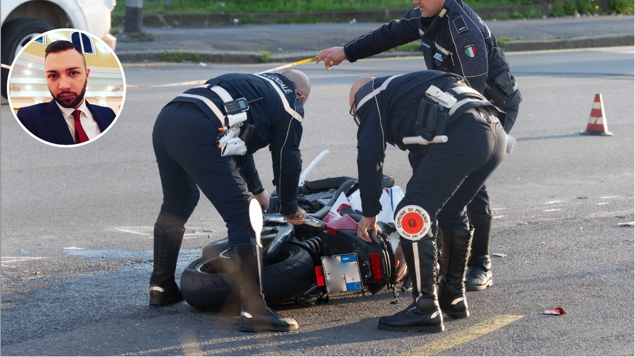 I rilievi della polizia locale sul luogo dell’incidente in via Padova (Foto Fasani)