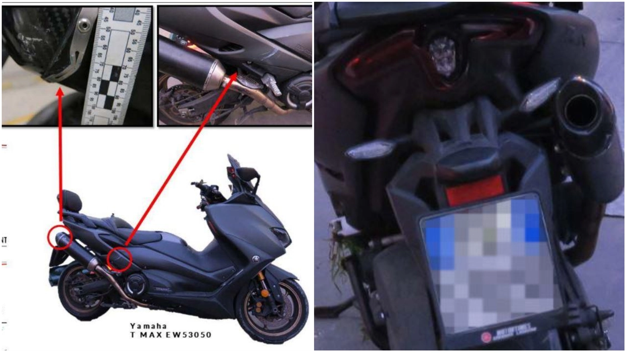 Due immagini dello scooter dopo la caduta e la morte del ragazzo Due immagini dello scooter dopo la caduta e la morte del ragazzo
