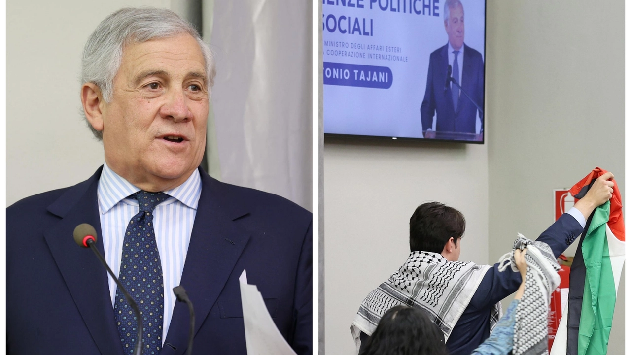 Clima di contestazione per Tajani all'università di Brescia Clima di contestazione per Tajani all'università di Brescia