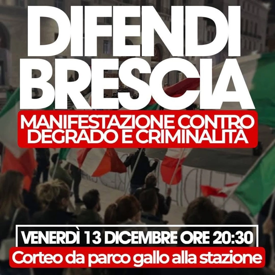 Il manifesto per promuovere il corteo