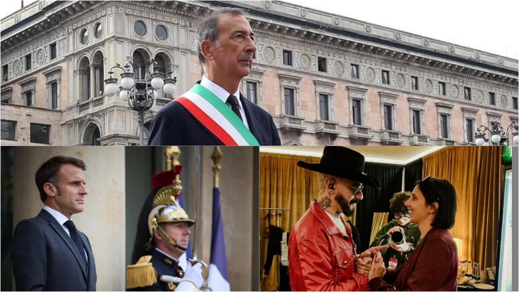 Beppe Sala, Emmanuel Macron ed Elly Schlein con J-Ax Beppe Sala, Emmanuel Macron ed Elly Schlein con J-Ax