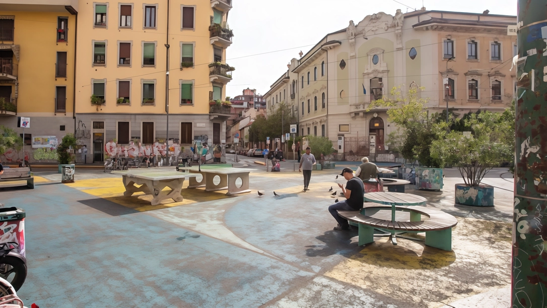 Un'area pedonale colorata e vivace a NoLo diventa luogo di incontro e svago, ma suscita anche lamentele per il rumore e la vivacità dei frequentatori. Un'area pedonale colorata e vivace a NoLo diventa luogo di incontro e svago, ma suscita anche lamentele per il rumore e la vivacità dei frequentatori.