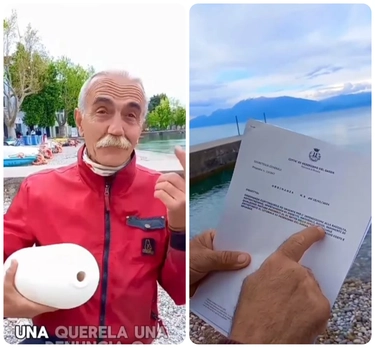 Desenzano del Garda, Enzo Fattori multato per aver pulito la spiaggia del lago: sanzione da 500 euro