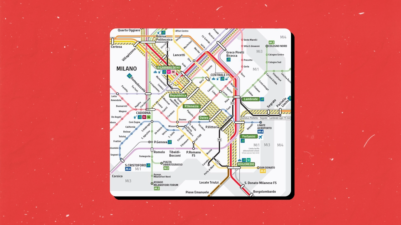 Quelle tratteggiate sono le linee del Passante ferroviario di Milano interessate dalla chiusura per lavori Quelle tratteggiate sono le linee del Passante ferroviario di Milano interessate dalla chiusura per lavori