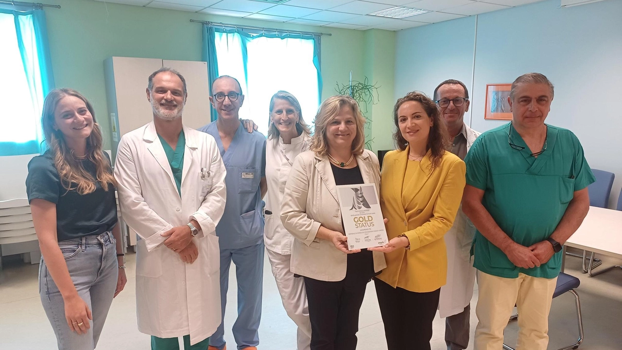La consegna del premio all’équipe del Dipartimento delle Neuroemergenze diretto dal professore Luca Cabrini