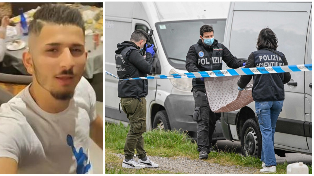 Jhonny Sulejmanovic. A destra, rilievi sul luogo dell'omicidio Jhonny Sulejmanovic. A destra, rilievi sul luogo dell'omicidio