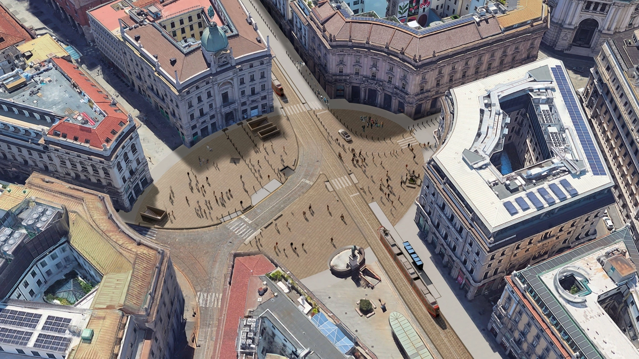 Come apparirà piazza Cordusio una volta finiti i lavori di riqualificazione Come apparirà piazza Cordusio una volta finiti i lavori di riqualificazione