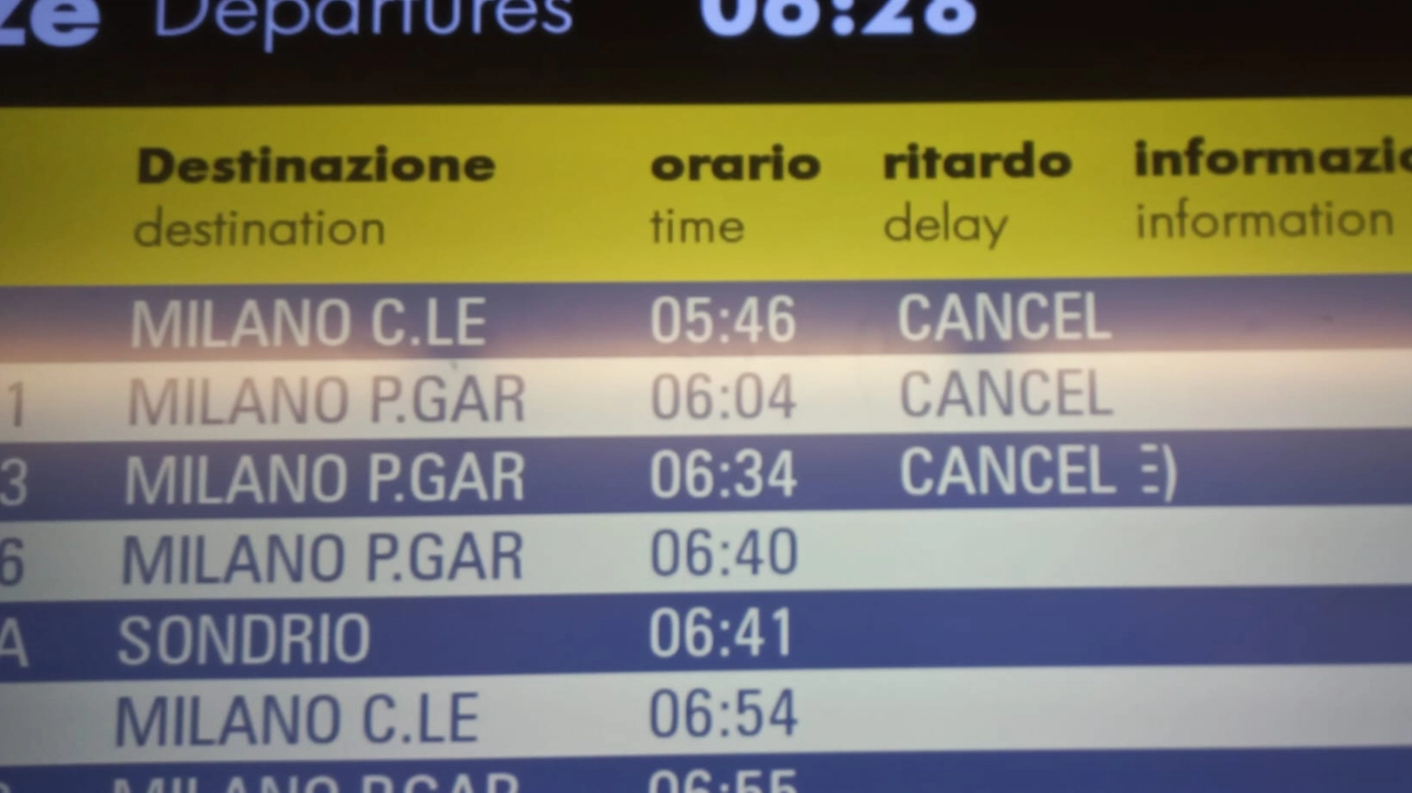 Disagi sulla linea Tirano-Sondrio-Lecco-Milano