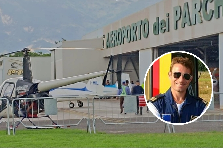 L'aeroporto dei Parchi. Nel riquadro, Paolo Dal Pozzo