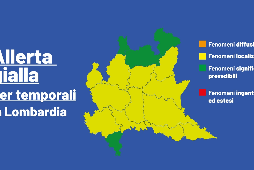Scatta l'allerta gialla in Lombardia per rischio temporali e rischio idrogeologico