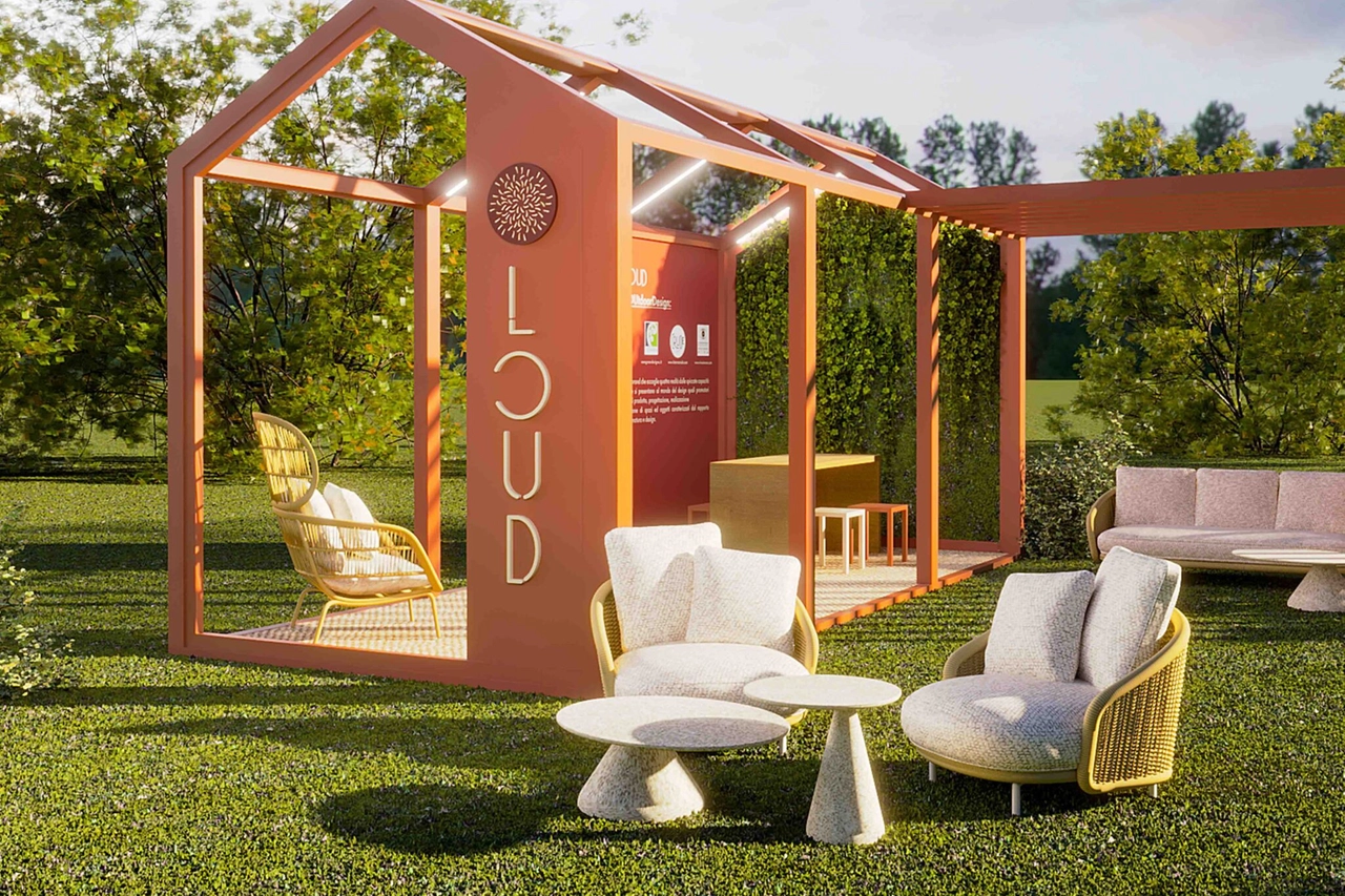 L'installazione Loud, LivingOUtdoorDesign, è il concept coordinato dallo studio Riva Simone Architect, in collaborazione con Cagis Srl, Greendesign e La Terra Cruda