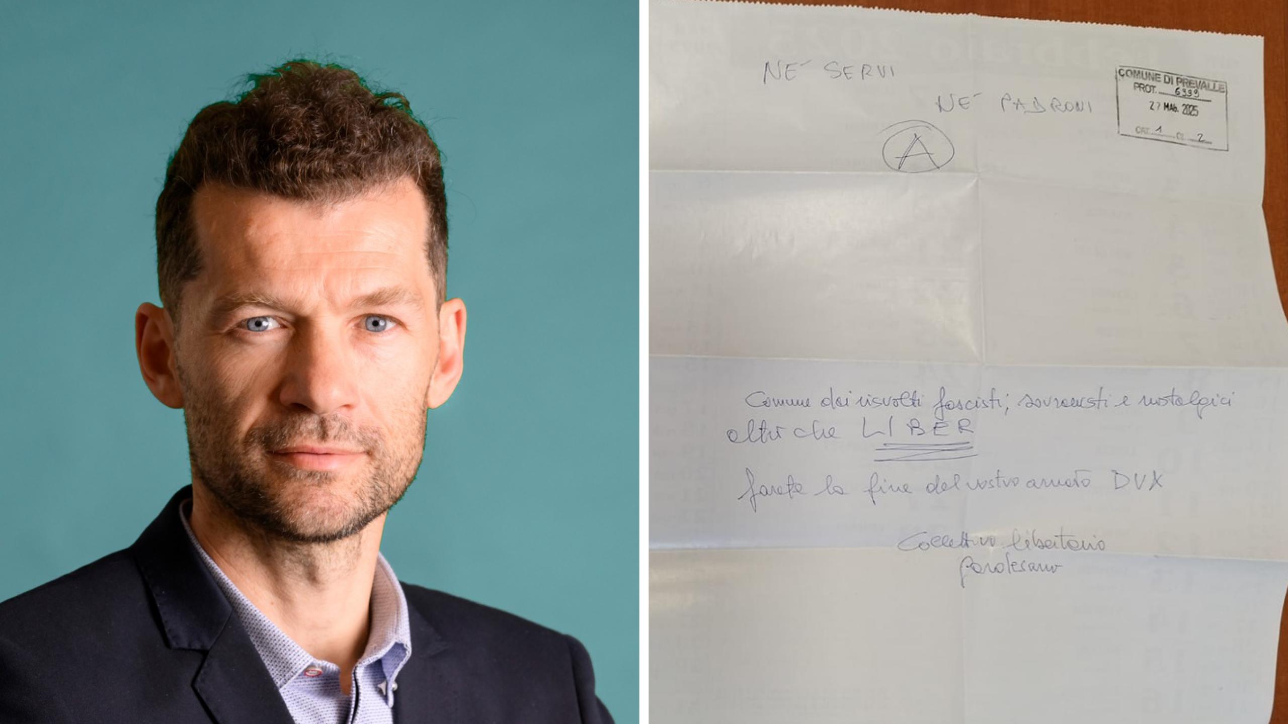 “Farete la fine del vostro amato Dux”: la lettera anonima al Comune di Prevalle “Farete la fine del vostro amato Dux”: la lettera anonima al Comune di Prevalle