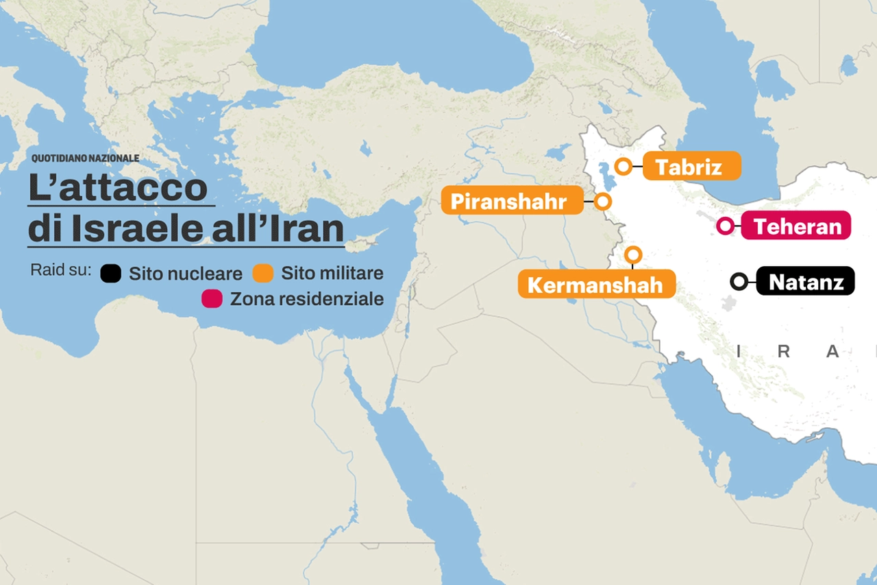 L'attacco di Israele all'Iran: grafico