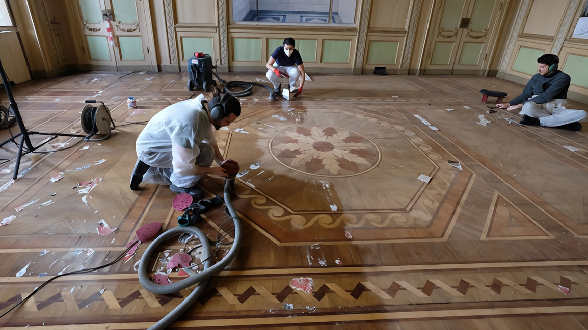 La campagna di restauro sui pavimenti più usurati delle sale della Reggia è partita all’inizio dell’anno La campagna di restauro sui pavimenti più usurati delle sale della Reggia è partita all’inizio dell’anno