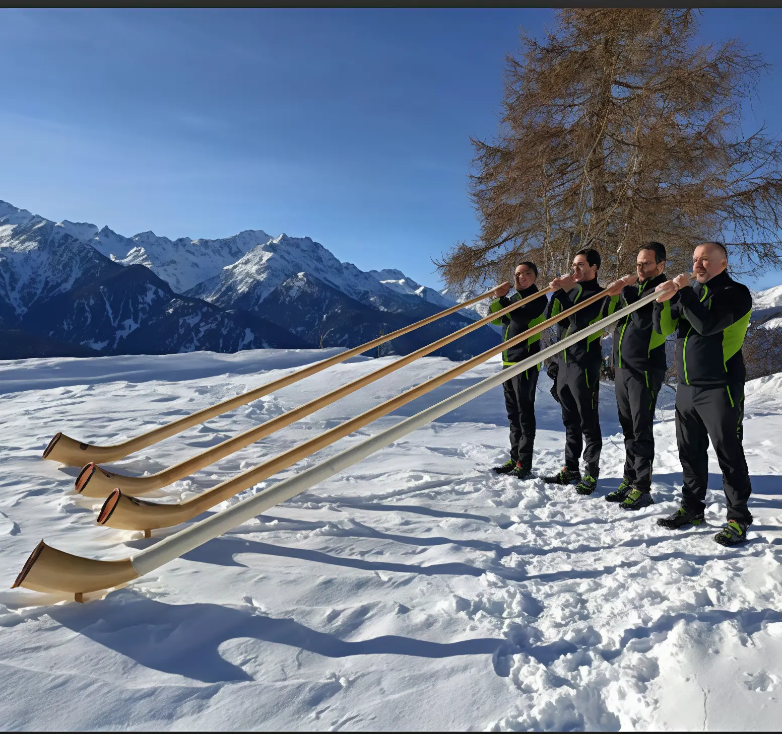 Ecco i Dolomiti Horn. Il corno delle Alpi risuona sul lago