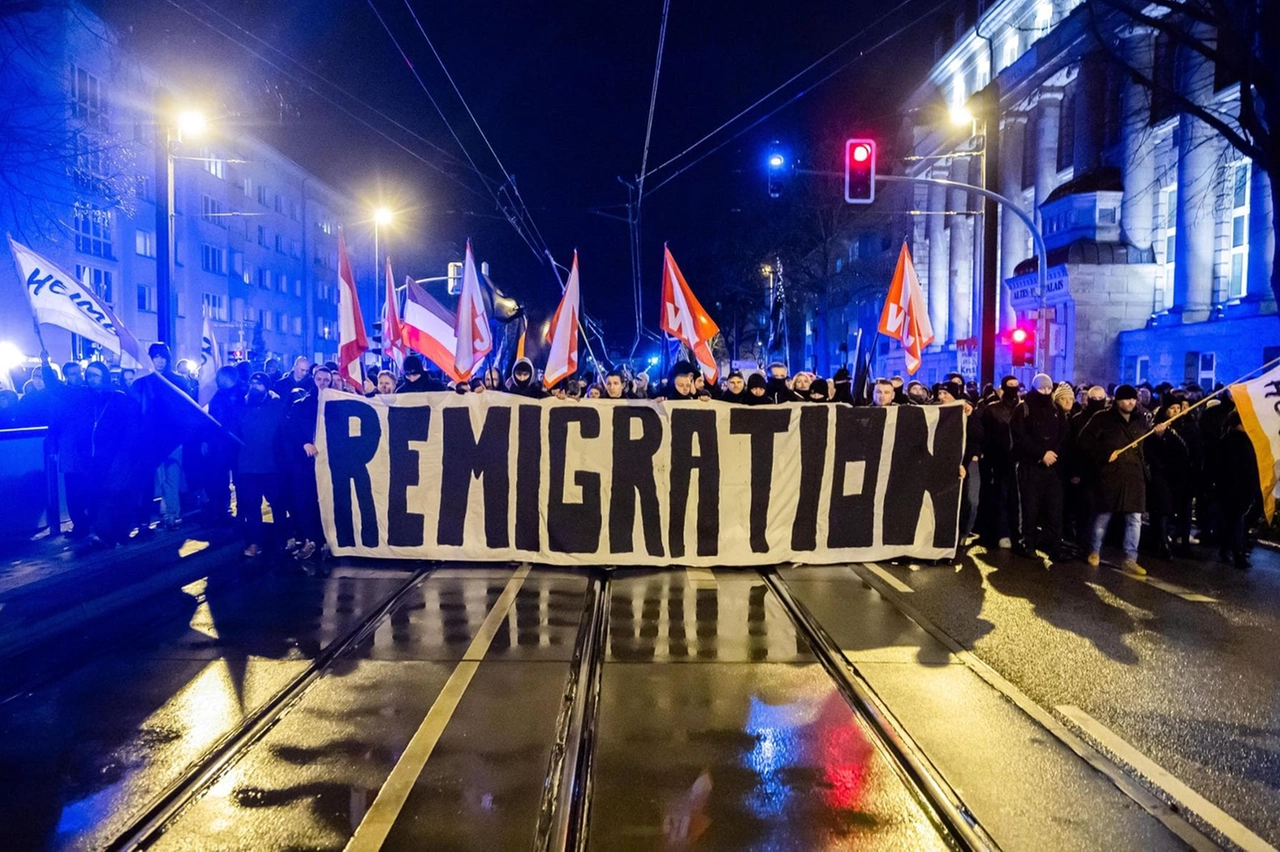 Un raduno di Remigration in Germania