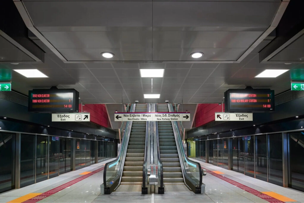 Una fermata della metropolitana automatica di Salonicco, gestita da Atm
