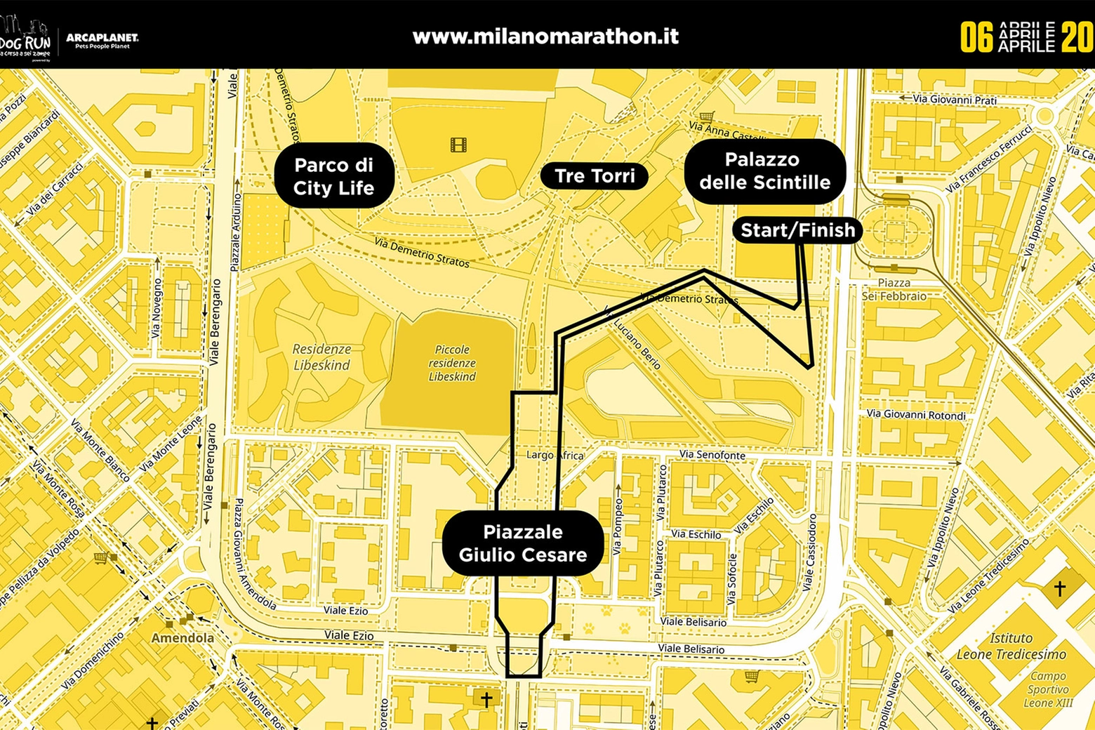La mappa della dog run Milano 2024