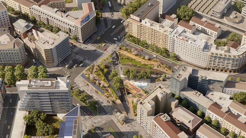Il rendering del progetto di restyling di piazzale Loreto Il rendering del progetto di restyling di piazzale Loreto
