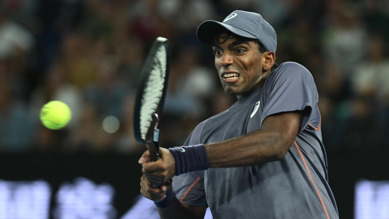 Nishesh Basavareddy, qui impegnato contro Novak Djokovic due mesi fa agli Australian Open di Melbourne