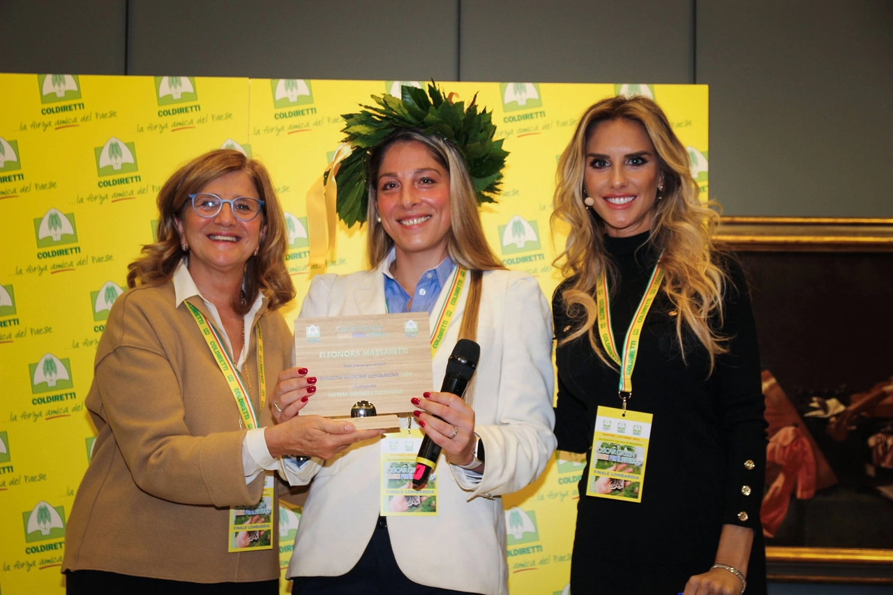 Oscar green 2024 di Coldiretti, premiazione Eleonora Masseretti con Elena Carnevali