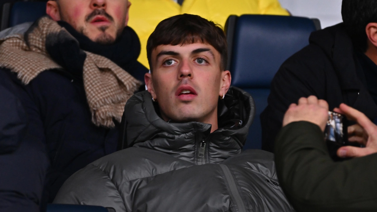 Daniel Maldini al Gewiss Stadium di Bergamo Daniel Maldini al Gewiss Stadium di Bergamo
