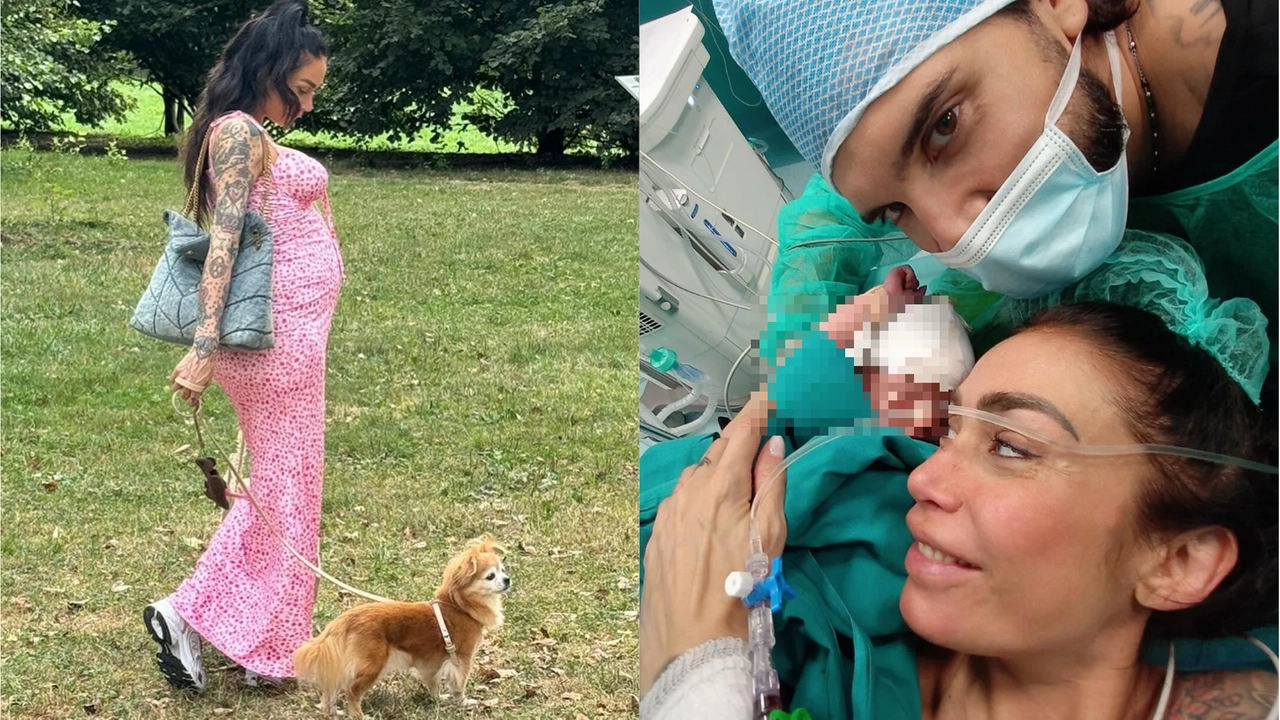 A sinistra Deborah Vanini con il pancione di Megan, a destra sempre la 38enne insieme al compagno Massimo e la loro bimba appena nata (Foto profilo facebook Deborah Vanini) A sinistra Deborah Vanini con il pancione di Megan, a destra sempre la 38enne insieme al compagno Massimo e la loro bimba appena nata (Foto profilo facebook Deborah Vanini)
