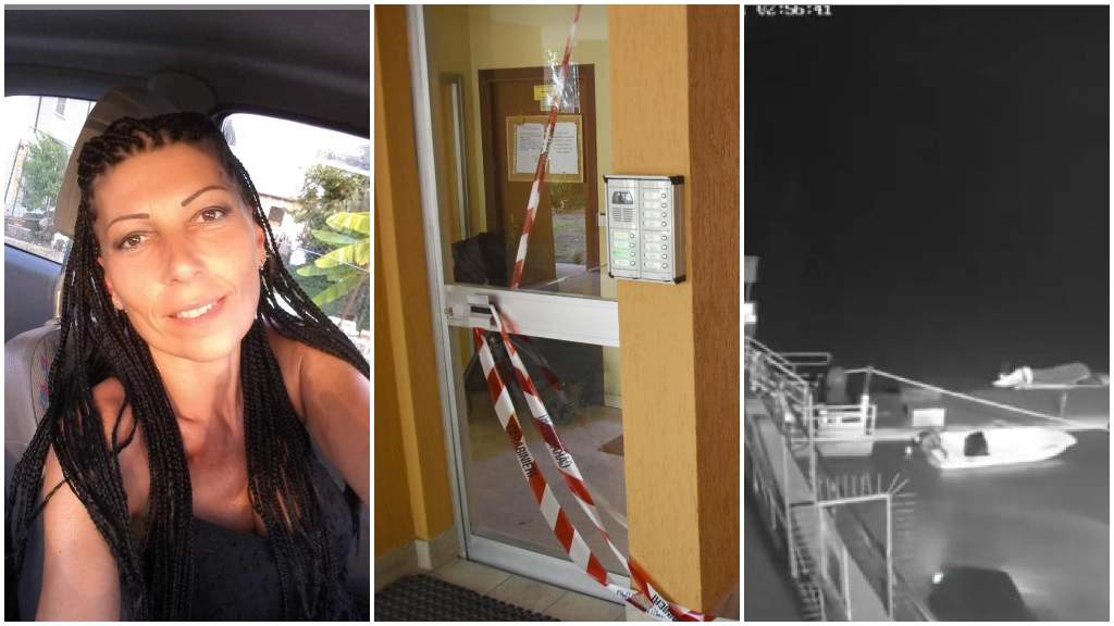 A sinistra, Lorena Vezzosi: l'autopsia conferma che è stata uccisa dall'ex compagno. A destra la casa di Santarcangelo e il frame dal video delle telecamere che mostra l'auto nel Po