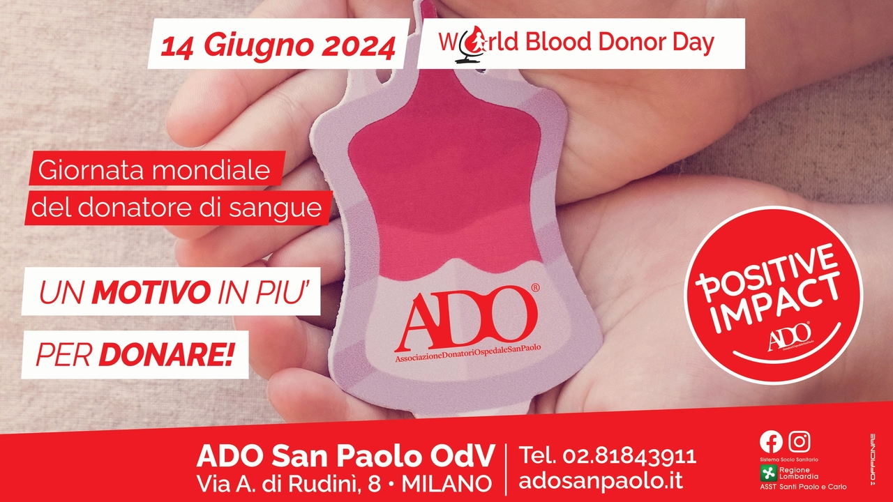 Un motivo in più per donare: ADO San Paolo Milano ODV celebra la Giornata Mondiale del Donatore di Sangue