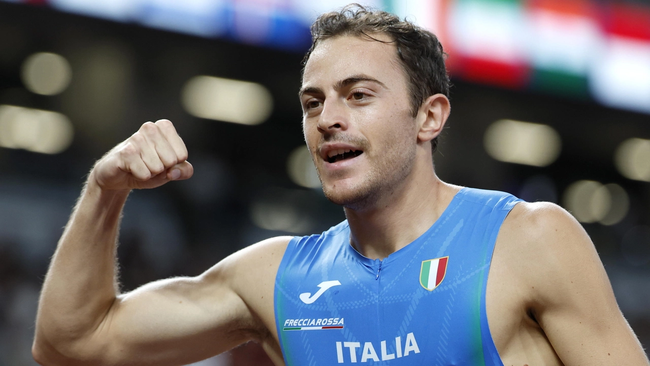 La gioia di Edoardo Scotti dopo il record italiano sui 400 metri La gioia di Edoardo Scotti dopo il record italiano sui 400 metri