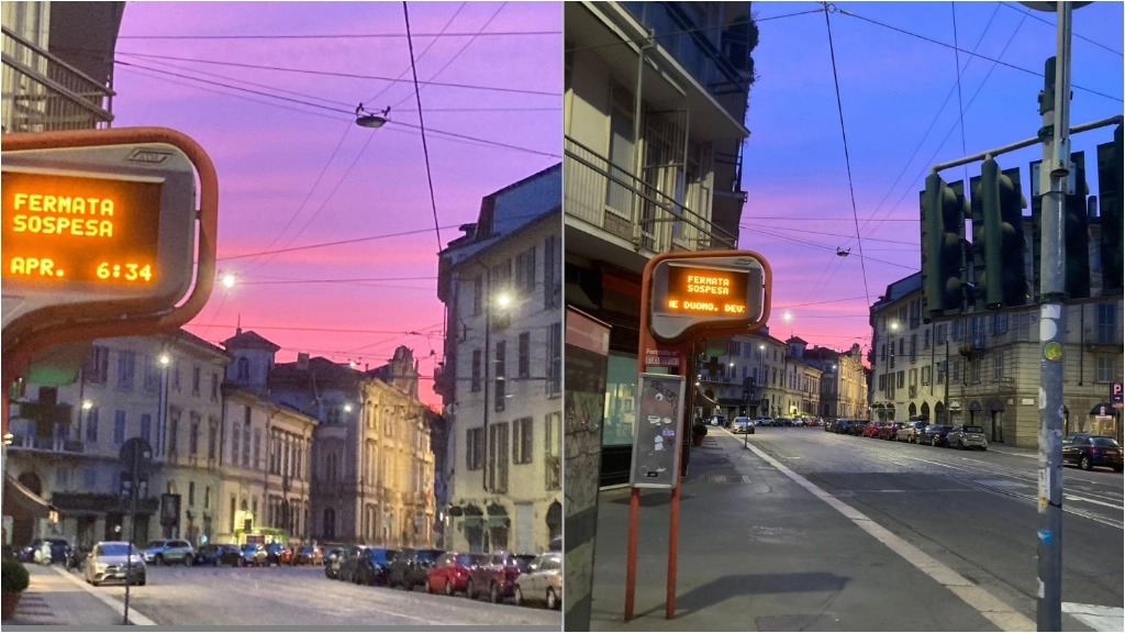 L'alba rosa di Milano