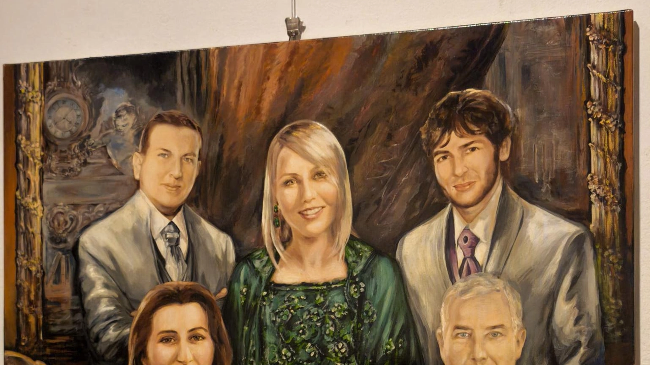 La famiglia di Teresa Costanza in uno dei dipinti in mostra al Museo d’Arte e Scienza di Milano La famiglia di Teresa Costanza in uno dei dipinti in mostra al Museo d’Arte e Scienza di Milano
