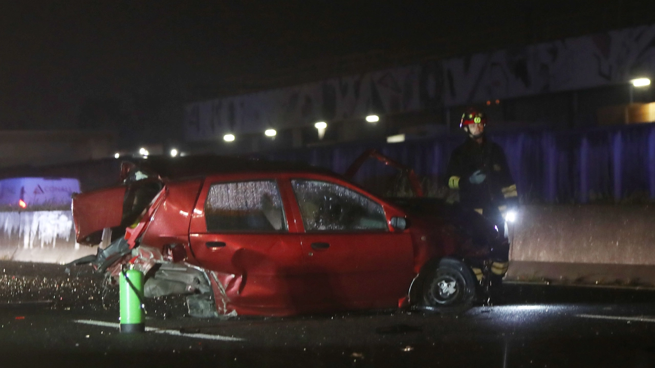 L'auto incidentata sulla A4