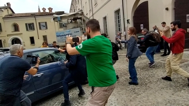 L'arrivo di Alberto Stasi in tribunale a Pavia