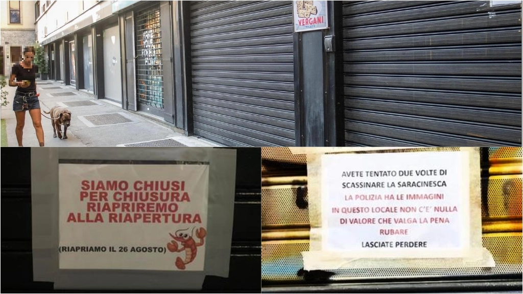 Cartelli "Chiusi per ferie" a Milano Cartelli "Chiusi per ferie" a Milano