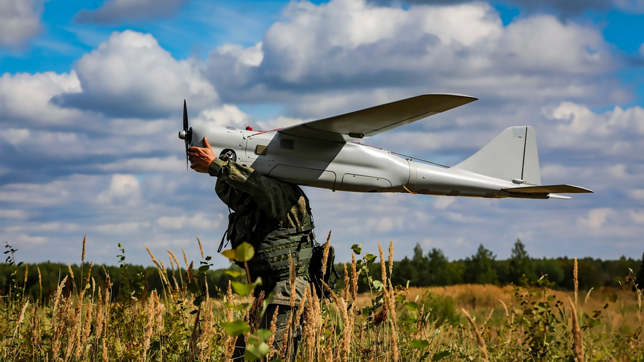 Un drone da ricognizione russo modello STC Orlan-10