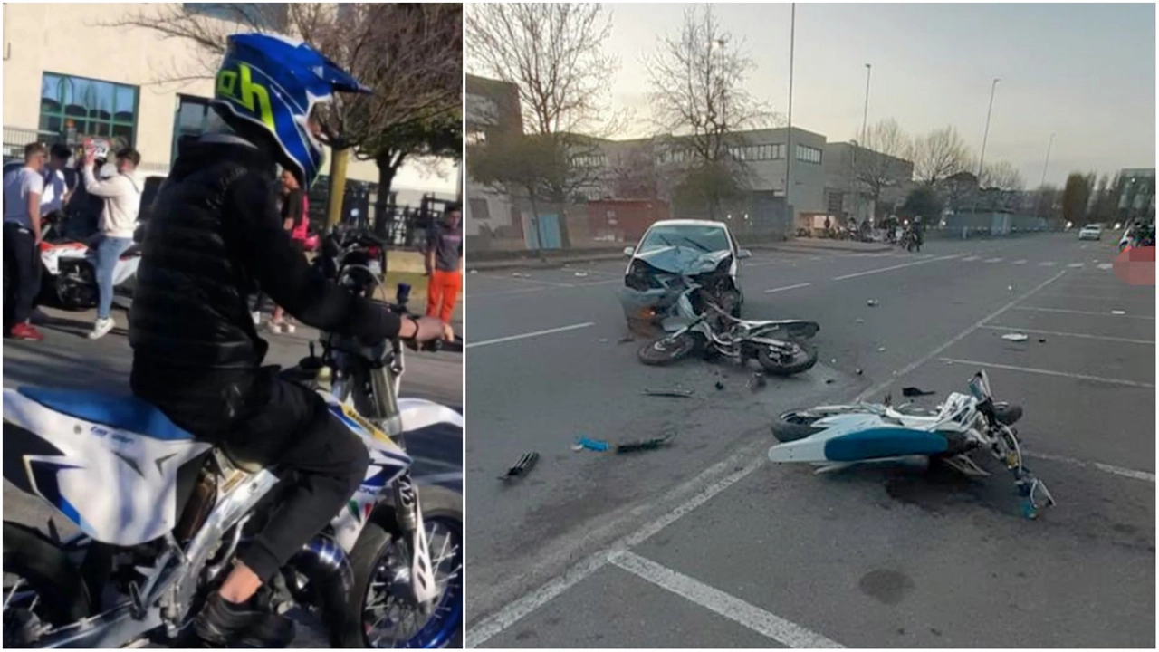 Christian Donzello in un'immagine presa da Instagram e i mezzi coinvolti nell'incidente Christian Donzello in un'immagine presa da Instagram e i mezzi coinvolti nell'incidente