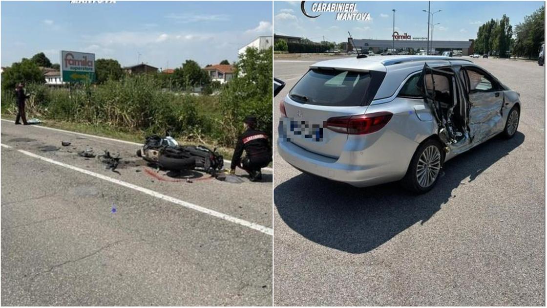 Grave incidente a Gonzaga: moto finisce contro un’auto in svolta. Gravissimo un 40enne