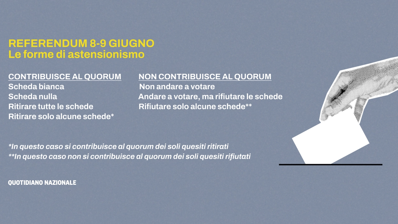 Referendum 8-9 giugno, cosa contribuisce al quorum e cosa no