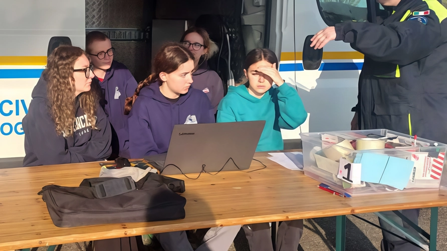 Un momento delle attività svolte ieri al villaggio San Biagio