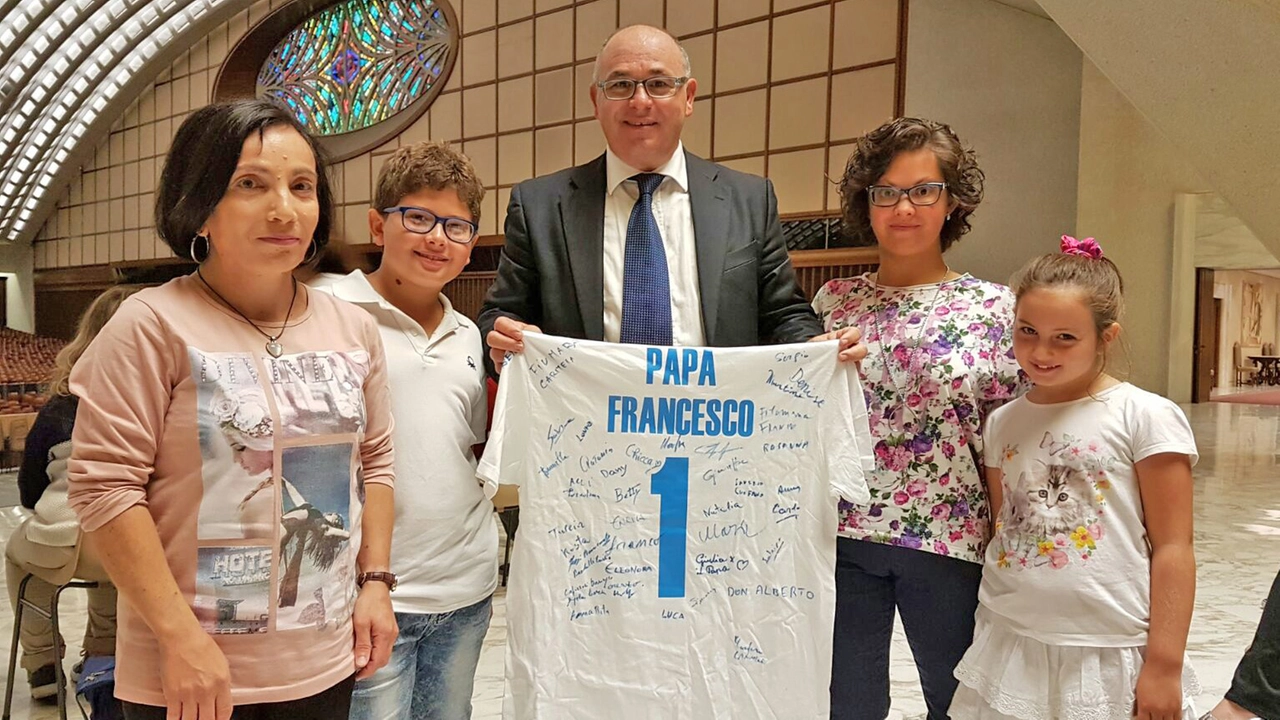 Pietro Castellese durante una delle sue visite al Santo Padre a Roma