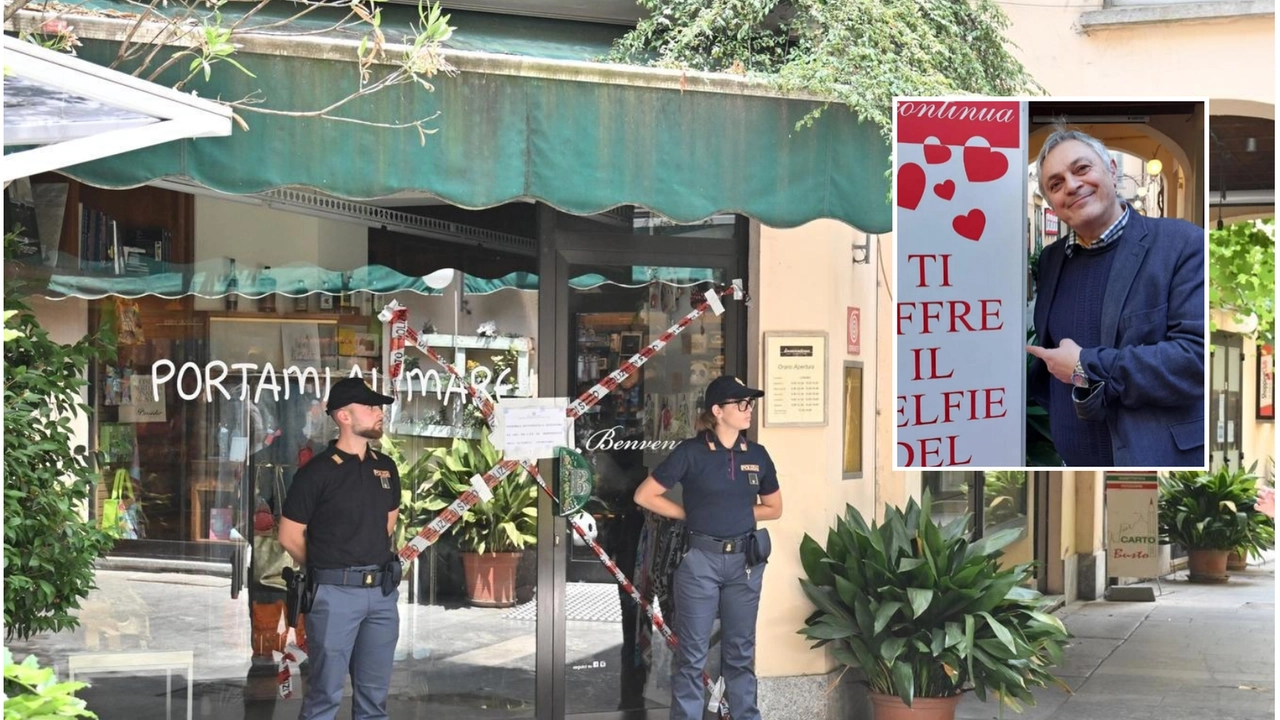Davide Gorla, nel riquadro, è stato ucciso nel suo negozio in cereo a Busto Arsizio Davide Gorla, nel riquadro, è stato ucciso nel suo negozio in cereo a Busto Arsizio