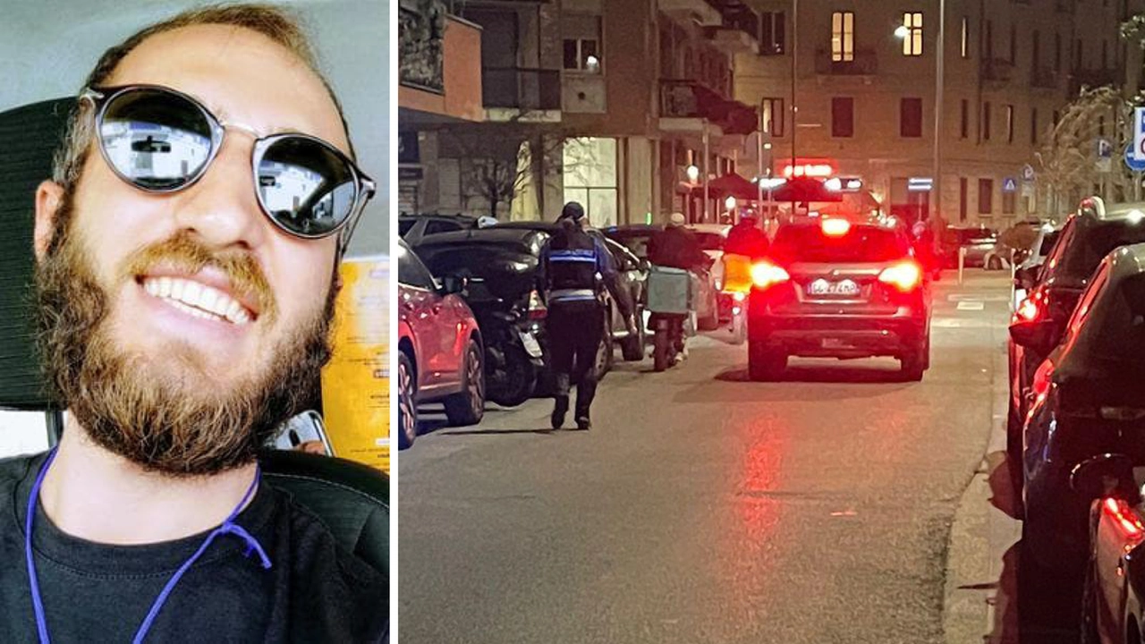 Francesco Caputo e, a destra, il luogo dell'incidente a Milano
