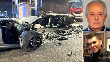 Auto contromano sulla Corda Molle e schianto frontale, due morti: Pietro Meini di 28 anni e Bruno Agnari di 86