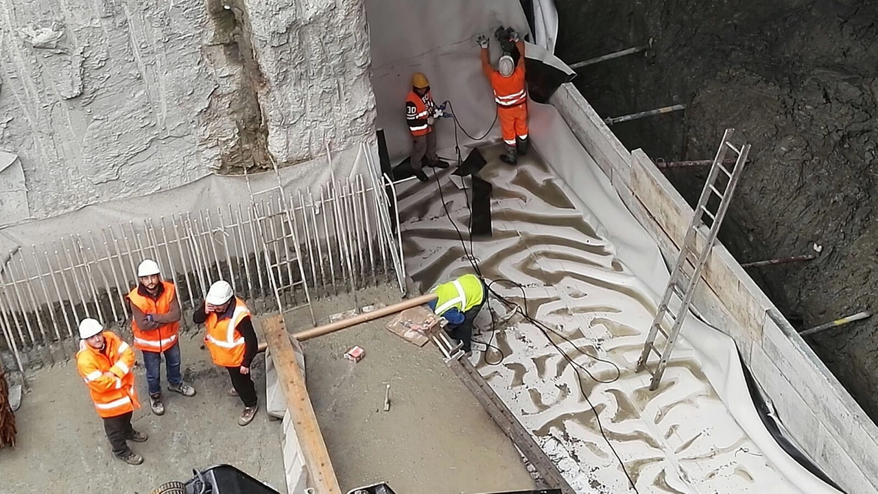 Cantiere per la realizzazione della nuova Lecco-Bergamo