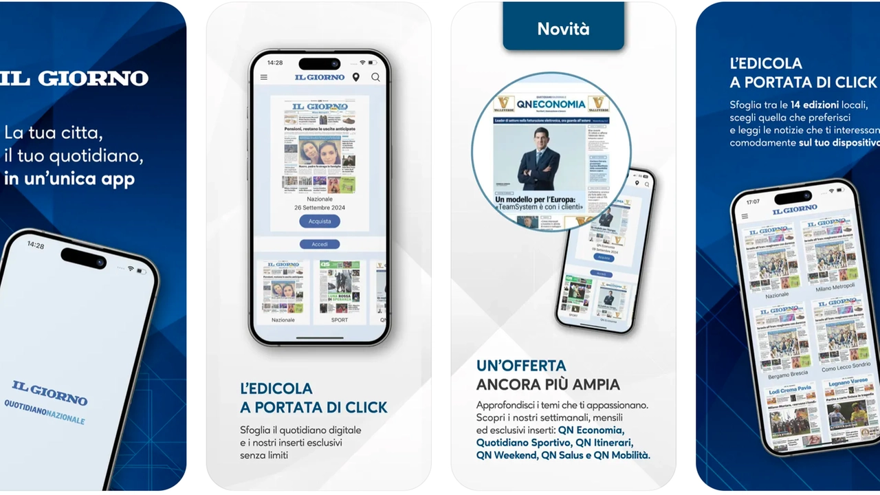 Alcune schermate della nuova versione dell'app de Il Giorno Alcune schermate della nuova versione dell'app de Il Giorno