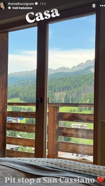 Pit stop a San Cassiano per Michelle Hunziker (Foto profilo Instagram)